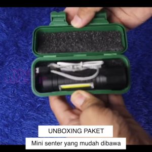 Senter Mini 300 Lumens XPE COB Rechargeable Free Box