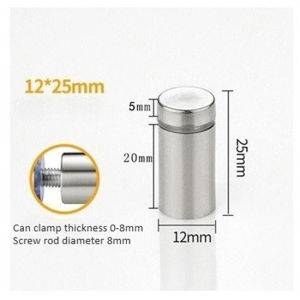 10pcs Advertising Nails 12x20/25/25mm Stainless Steel Screws for Wall Mount Glass/Acrylic Sign Standoff Fixing Screws Hardware
