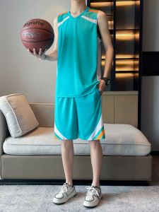 Ice Silk Basketball Uniform Set for Boys Middle School High School Students Includes Vest Shorts T-Shirt Cool Feeling Summer Sportswear