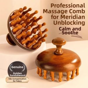 Head Massaging Comb Scalp And Hair Follicle Unblocking Tool Wood