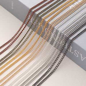 1m/Bag Multicolor Copper-Plated Iron Dense Fine Chain for Men Women Necklace Bracelet DIY Jewelry Making Accessories