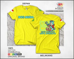 kaos distro motif BOS MUDA bahan cotton combed 24s kualitas 100% katun murni bisa untuk pria dan wanita nyaman untuk digunakan sehari hari