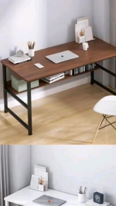 โต๊ะ โมเดิร์น นักศึกษา เขียนหนังสือ โต๊ะเขียนหนังสือพร้อมชั้นวาง 3 ตัว ที่เก็บ สไตล์โมเดิร์นเรียบง่าย