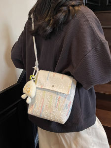 Túi Đeo Chéo Kẻ Sọc Nhẹ Thời Trang Mùa Hè Túi Xách Nữ Đi Làm Mới 2025 Túi Xách Bằng Vải Màu Xanh Lam Túi Đeo Vai Đơn