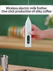3-Speed Electric Milk Frother USB Rechargeable Coffee Blender Handheld Milk Foam Maker Whisk Mixer For Kitchen Milk Coffee Egg Stirring Tools Kalle
