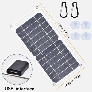 EESBAO 5W 5V USB Solar Panel Portable Outdoor Camping Hiking Fast Charger Mobile Power Bank Mobile Phone Tablet Compact