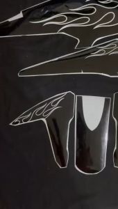 Decal Stiker Mobil Sonic 150 Motif Simple Hitam Lis Kuning