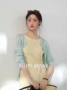 French Gentle Style White-Giving Thin Long-Sleeved Knitwear Cardigan