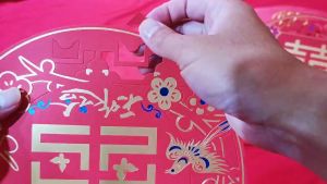 DOUBLE HAPPINESS CYY GOLDEN WEDDING STICKER