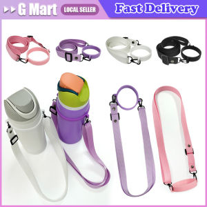 Water Bottle Lanyard Strap Traveling Camping Riding Water Bottle Silicone Handle Sling Holder Fits Owala Water Bottle Handle with Adjustable Shoulder Strap Water Bottle Holder Hands Free Water Bottle Lanyard for Stanley 30oz/40oz Cup