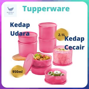Tupperware Bekas Kedap Udara Kedap Cecair Summer Fresh 950ml 2.1L Pink Container Fridge Safe BPA Free
