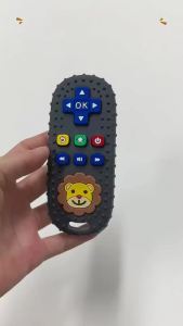 1pk Baby Toys Teething Toys Silicone Remote Teether for Baby0-6 6-12Months Lion Remote Control Teether Toy BPA Free Newborn Chew