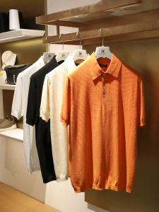 Italian Luxury Mens Outdoor Business Casual Breathable Knitted Short Sleeve Polo Shirt Summer 2025 Fashion Trend 9900