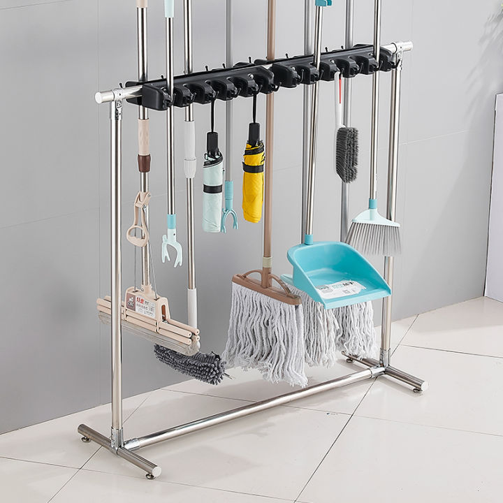 Floor Mop Rack Broom Rack Hanging Mop Storage Rack Storage Hook