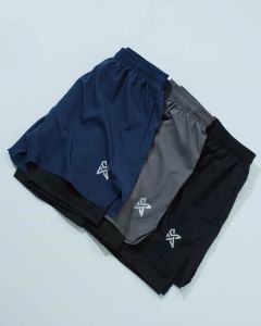 Quần Đùi Short Thể Thao Ngắn 2 Lớp Tập Gym Nam KSM Store Xẻ V Túi Zip Phù Hợp Chạy Bộ Bơi Q209
