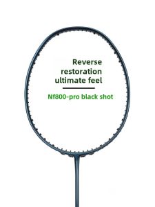 Ultra-Light Professional Badminton Racket Full Carbon Fiber Speed Type Single Stick NF800PRO Small Black Racket for Fitness