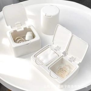 Japanese-style dust-proof cotton swab storage box drawer desktop debris small box student makeup cotton box toothpick storage box/日式防尘棉签收纳盒抽屉桌面杂物小盒子学生化妆棉盒子牙签收纳盒