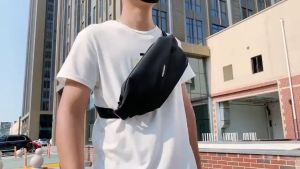 Men Waist Pouch Crossbody Bag PU Leather Water Resistant Waist Pack Men Sling Bag Shoulder Chest Crossbody Travel Lelaki Bag