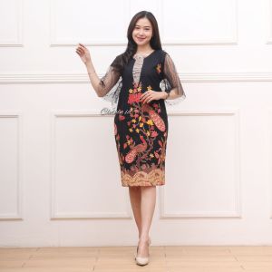 dress batik pesta stefanie - dress batik modern - dress pesta terbaru