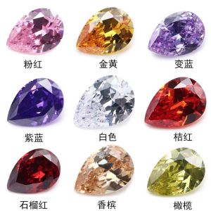 Pear-Shaped White Color Zircon Rhinestone Pointed Bottom Drop-Shaped Diamond in the Debris Gemstone Rings Pendants Inlaid Assistant Stone DIY