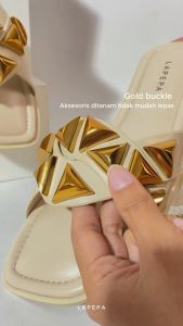 Lapepa Amanta Sandal Selop Wanita Teplek Fashion Hiasan Piramid Sendal Slop Cewek Cantik