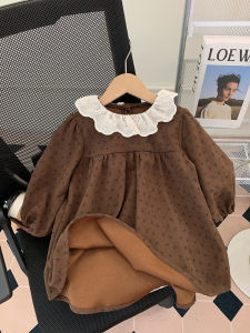 Princess Dress Autumn Wear for Girls One Year Old Baby Elegant Childrens Skirt Cotton Fabric Floral Pattern Long Sleeve