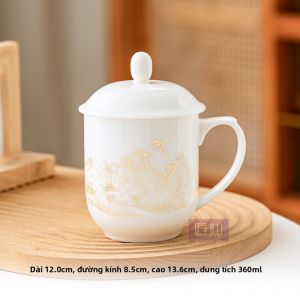 JIEZHANG | Cốc Văn Phòng Sứ Dung Tích Lớn