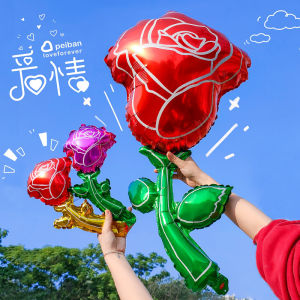 Rose Balloon Bouquet Three Eight Womens Day Gift Shop Decoration Valentines Day Event Scene Decorative Tassel Garland