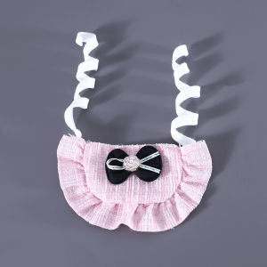 Pet Bib Set Knitted Tea Rose Flower Bud Hat Butterfly Knot Lace Saliva Towel Cat Dog Pet Accessories Universal Brand