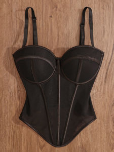 Spicy Fishbone Strap Vest Womens Camisole Top Innerwear Outerwear Design Sensation Short Style Commute Fashion Innerwear