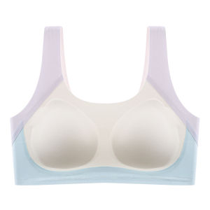 Cat Person Teenage Girls Sports Bra Breathable Shockproof Seamless Nylon Underwear for Puberty High School Students