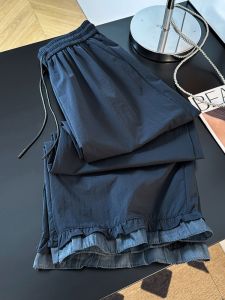 High Waist Wide Leg Pants Womens Summer Thin Ice Silk Quick Dry Casual Straight Cut Loose Fit Nine Points Pants