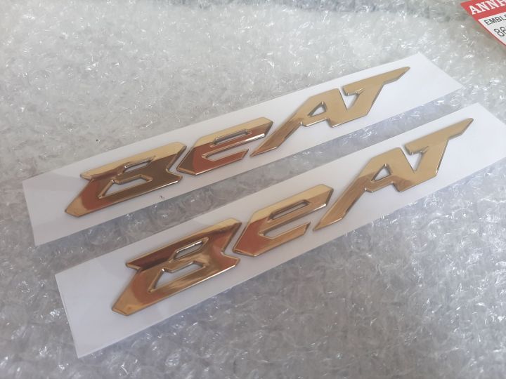 logo emblem beat gold 75k/set 2pcs kanan+kiri Lazada Indonesia