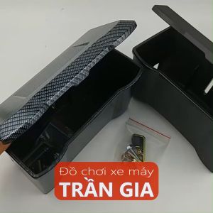 Hộc đựng đồ xe Winner 150 WinnerX X v1 v2 v3 giỏ trước rổ giữa thùng chứa đồ có nắp đậy đen nhám carbon cacbon