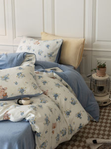 Thickened Coral Fleece Bedding Set Cartoon Girl Heart Warm Milk Velvet Four Piece Bedding Set Quilt Cover Sheet Blanket Set