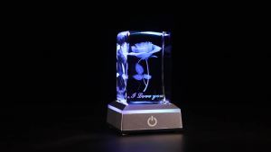 3D Rose Crystal LED Colorful Night Light Birthday Christmas Valentines Day Anniversary Gift for Girlfriend Wife and Mother