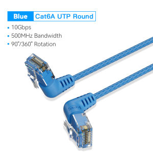 Vention CAT6A Ethernet Cable 10Gbps 90/360 Degree Rotation CAT 6A Slim Networking Internet Lan Cord for PC PS4 Router RJ45 Cable