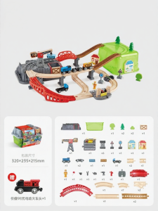 Hape | Electric Wooden Train Set with Storage for Children 3-6 Years