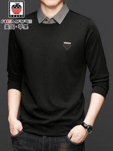  Mens Long Sleeve Polo Shirt 2025 Spring Autumn Flip Collar Base Shirt Middle-aged Fashion City Business Casual Pure Color