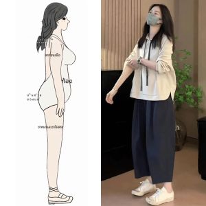 แฟชั่นฤดูใบไม้ร่วงสูง เอว ขากว้าง กางเกง ชุด หลวม Fit เสื้อฮู้ด เสื้อสเว็ตเชิ้ต ผู้หญิง สไตล์ลำลอง สบาย พลัสไซส์ ชุด