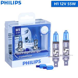 Philips | Philips Crystal Vision H1 H11 HB3 HB4 9005 9006 12V CV 4300K Bright White Car Halogen Head Light Auto Lamp (Twin)