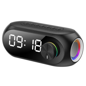 [NEWEST] Wireless RGB BT Speaker with Alarm Clock Portable Stereo Sound Box 1200mAh Heavy Subwoofer BT Speaker for Party Outdoor Travel