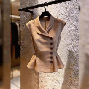 KUNAILIN | Chic French Style Asymmetric Sleeveless Top Waist-Cinching