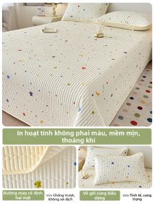 KAMONI | Bộ Drap Giường Bé và Trẻ Nhỏ Mọi Mùa Chống Trượt Dày Vải Cotton Rửa Nước