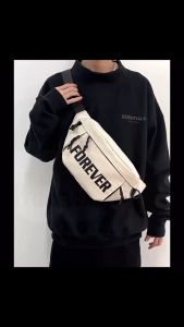 กระเป๋า คาดอกสุดชิค ดีไซน์เรียบหรู สะพายแล้วดูแพง ซิป 3 ช่อง จุของได้เยอะ สำหรับ ชาย หญิง กระเป๋าสายแฟชั่น