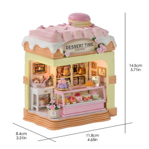 DIY Miniature Dollhouse Kit LED Light Up 3D Wooden Small House Building Model Room Toys Home Decor for Xmas Birthday Gifts