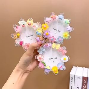 Vỉ 10 Kẹp Tóc Mini Trong Suốt Nhiều Hoạ Tiết Dễ Thương Thời Trang Mùa Hè Cho Bé Gái