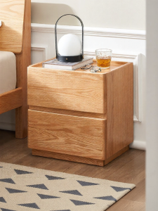 YUANSHI YUANSU | Solid Wood Bedside Cabinet 2 Drawers