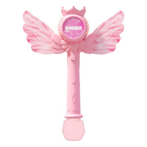 Oldlaiben Angel Bubble Machine Princess Wand with Wings Lights Music Auto Bubble Blowing Toy Birthday Gift Kanak Kanak