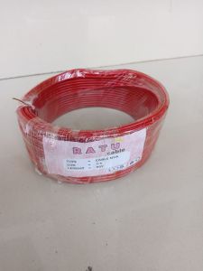 PAKET 1 PASANG 2ROLL MERAH HITAM KABEL LISTRIK ENGKEL KAWAT TUNGGAL ISI1 KABEL NYA 1X15MM2 50 YARD MERK RATU